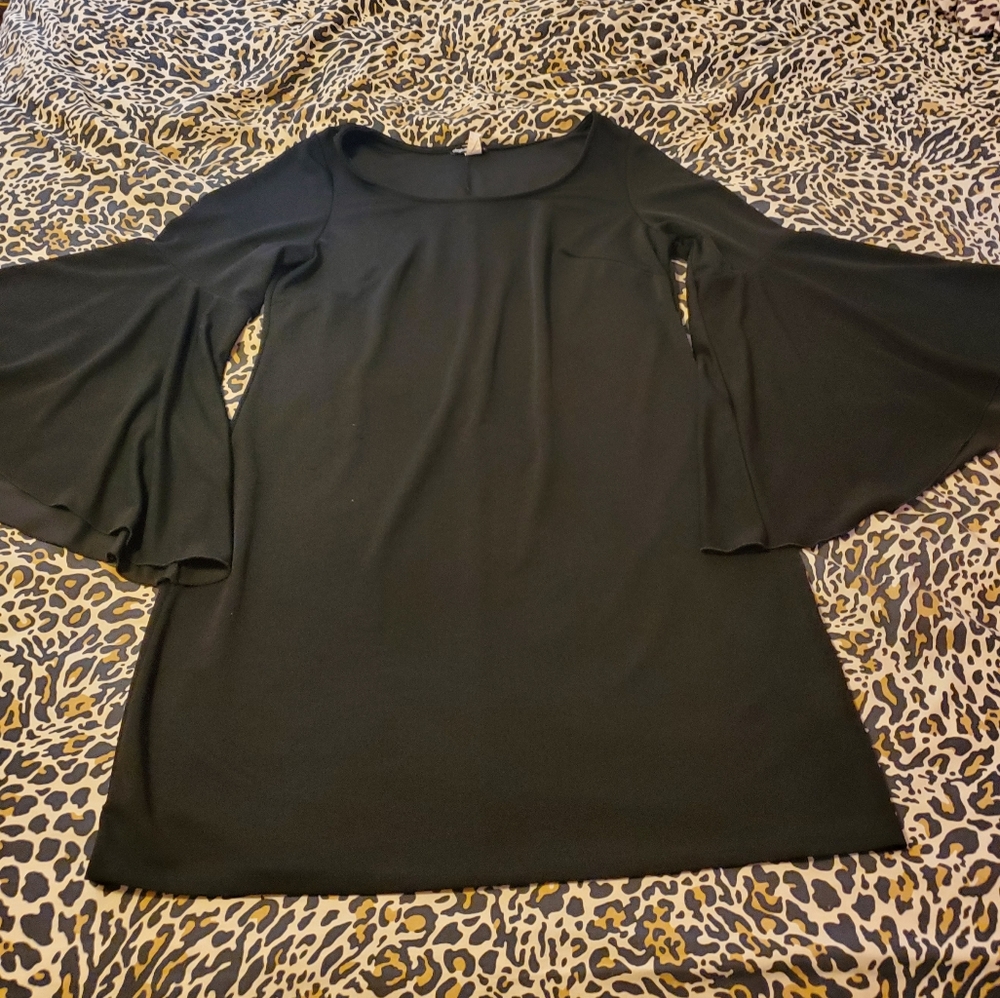 Black bell sleeved dress